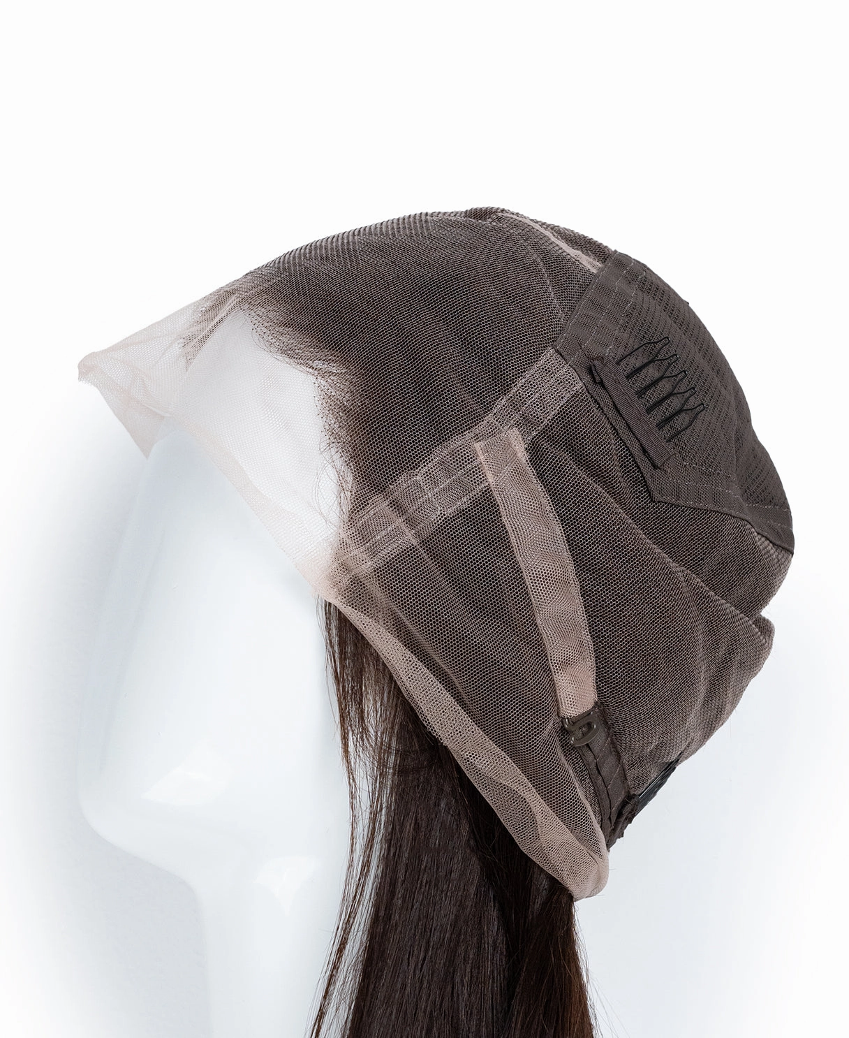 full lace human wig - 12" chocolate brown.