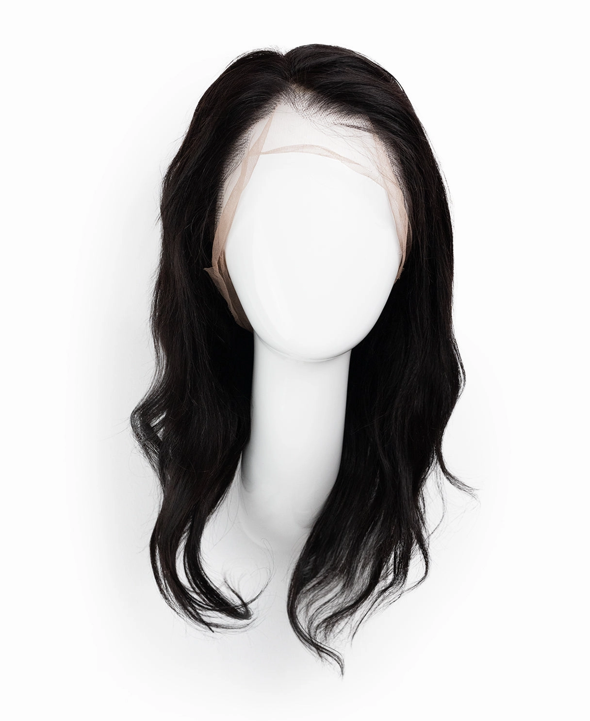 full lace human wig - 12" natural black.
