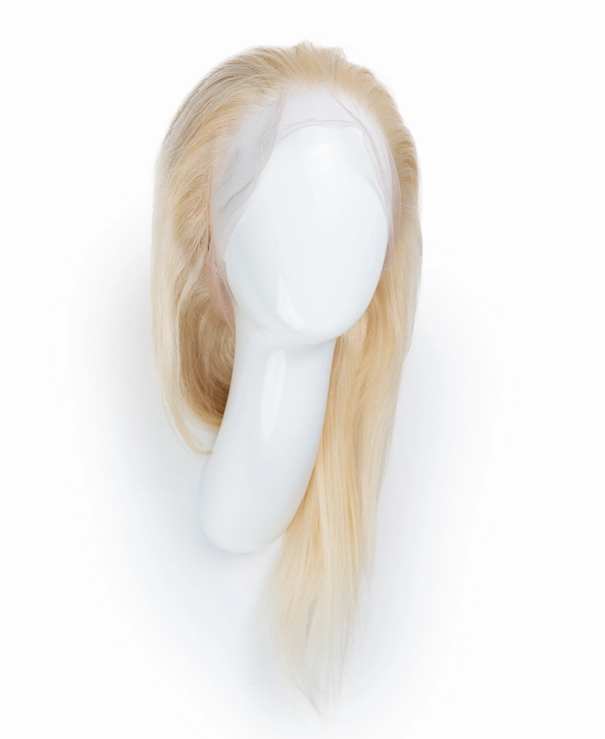 full lace human wig - 12" platinum blonde.