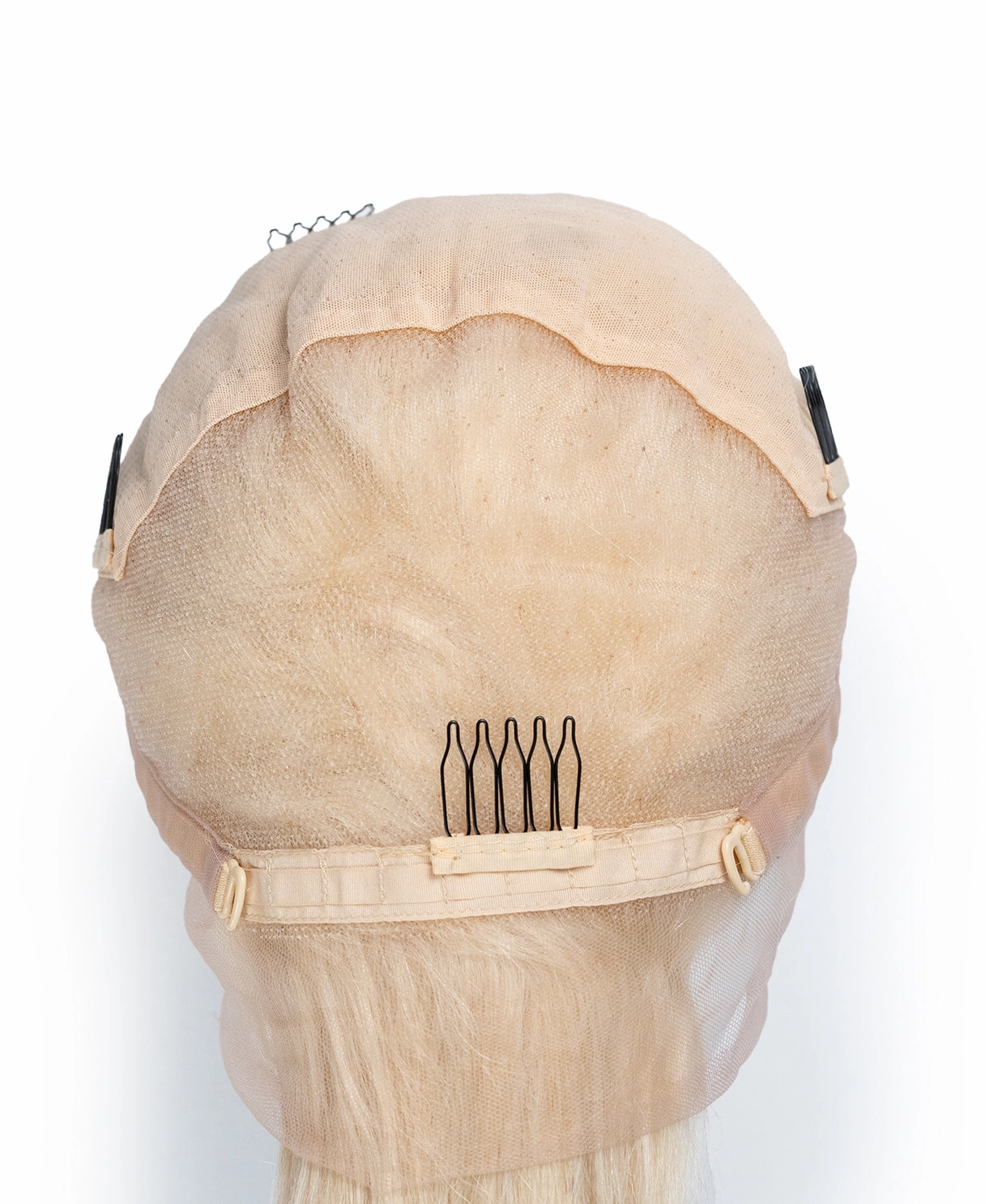 full lace human wig - 12" platinum blonde.