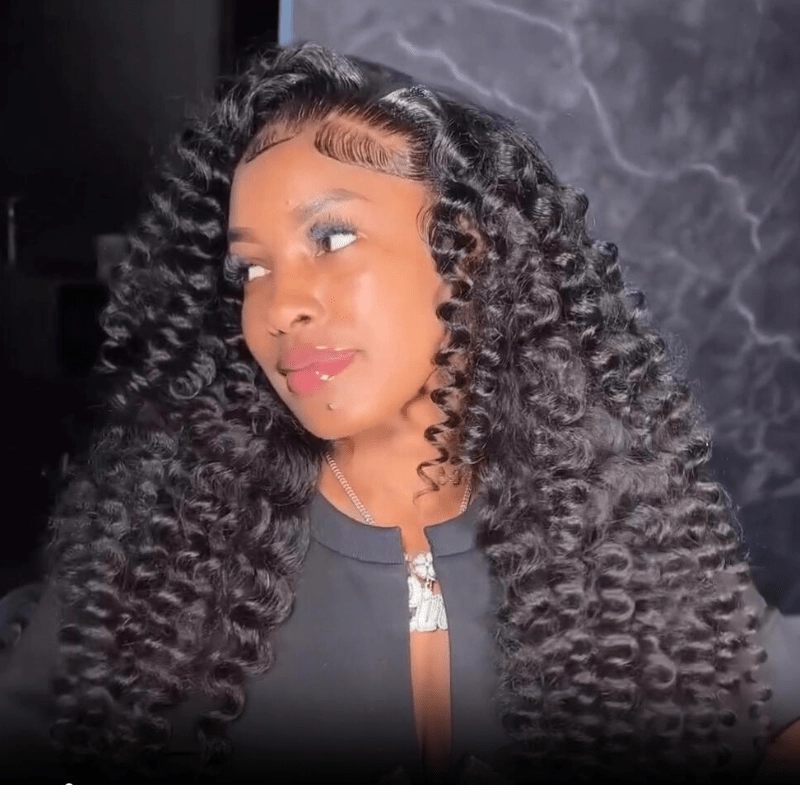 Full Tight Curly Glueless Wig Human Hair 7x5 Pre Cut Lace Wig Pre Plucked 180% Density