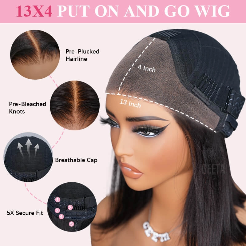 Geeta 250% Density Kinky Curly 6x4 / 13x4 Lace Front Glueless Human Hair Wig Flash Sale