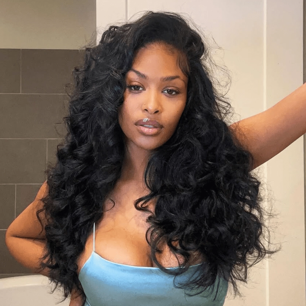 Geeta 300% Density Long Wavy 13x6 Lace Frontal Human Hair Wig 4x6 Pre Cut Glueless Wigs For Black Women