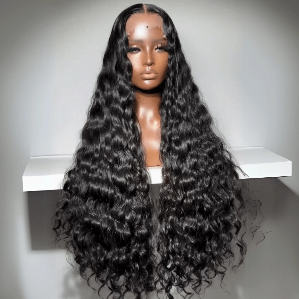 Geeta 300% Density Raw Indian Glueless Wig Natural Wavy 13x4 Lace Front Human Hair Wigs Pre Plucked