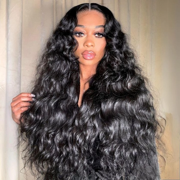 Geeta 300% Density Raw Indian Glueless Wig Natural Wavy 13x4 Lace Front Human Hair Wigs Pre Plucked