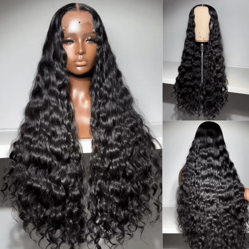 Geeta 300% Density Raw Indian Glueless Wig Natural Wavy 13x4 Lace Front Human Hair Wigs Pre Plucked