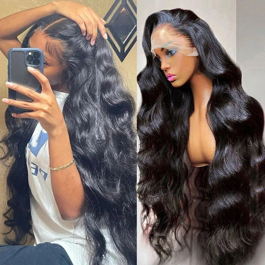 Geeta 4x4/13x6 HD Lace Closure Body Wave Hair Pre Plucked Natural Hairline Glueless Human Hair Wig