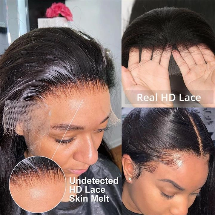Geeta 6x4 Lace Closure / 13x6 Straight Lace Front Wigs Human Hair 180% Density HD Lace Glueless Wigs