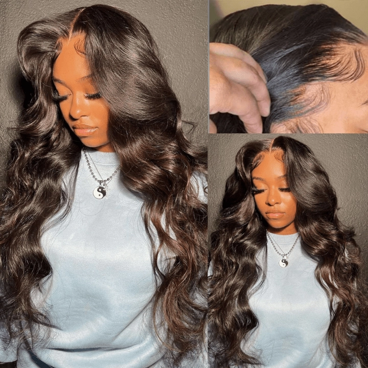Geeta Black Hair Body Wave HD Lace Front Wig Super Long Length Human Hair Wigs For Women