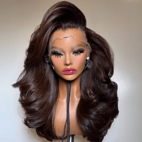 Geeta Chocolate Brown Body Wave HD Lace Frontal Wigs 13x6 Brown Colored Glueless Human Hair Wigs For Women