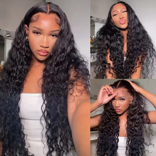 Geeta Deep Wave HD Lace Front Wig Super Long Length Human Hair Wigs For Women