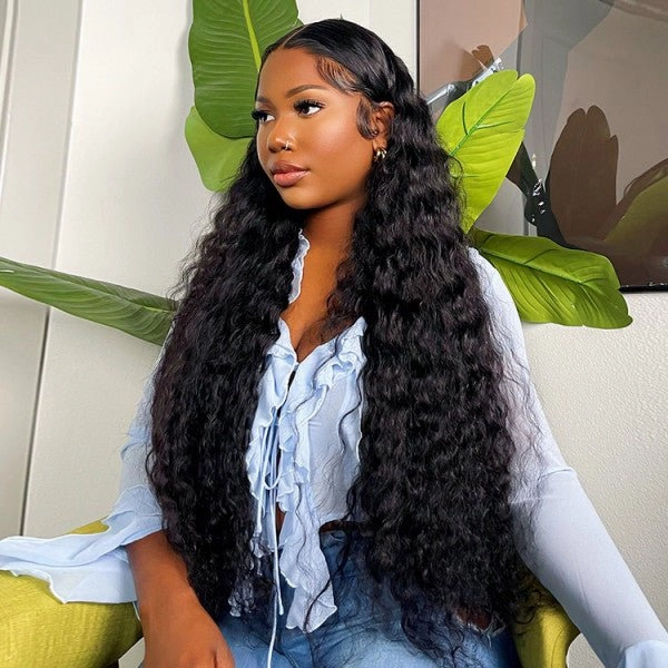 Geeta Deep Wave HD Lace Front Wig Super Long Length Human Hair Wigs For Women