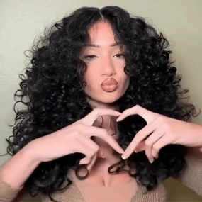 Geeta Full 300% Density Bouncy Curl 13x4 Lace Front Glueless Human Hair Wigs Pre Plucked Pre Cut Lace Front Wigs