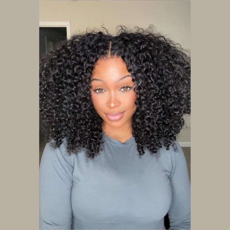 Geeta Glueless Wig Curly Human Hair 13x4 Lace Frontal Curly Wave Bob Wig Pre Plucked Natural Hairline