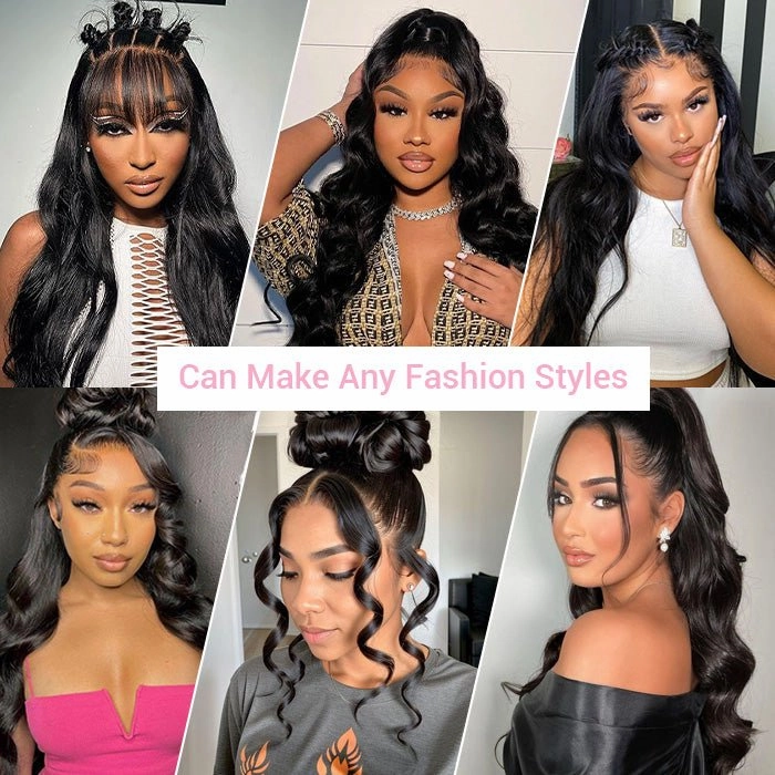 Geeta Invisi Strap Face Framing 360 Transparent HD Lace Frontal Body Wave Snug Fit All Sizes Human Hair Wigs
