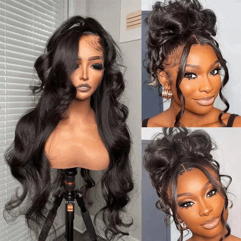 Geeta Invisi Strap Face Framing 360 Transparent HD Lace Frontal Body Wave Snug Fit All Sizes Human Hair Wigs