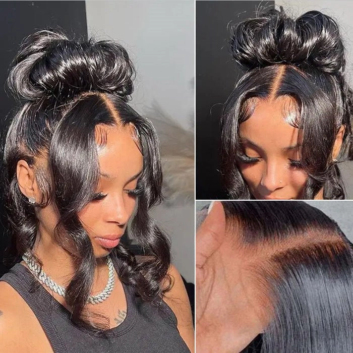 Geeta Invisi Strap Face Framing 360 Transparent HD Lace Frontal Body Wave Snug Fit All Sizes Human Hair Wigs