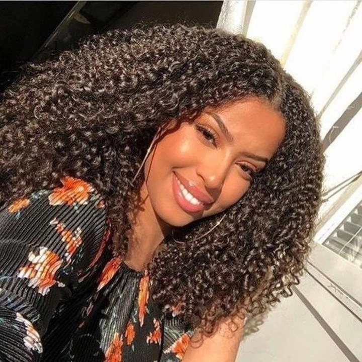 Geeta Kinky Curly V Part Wig Beginner Friendly No Glue Invisi Drawstring Human Hair Wig
