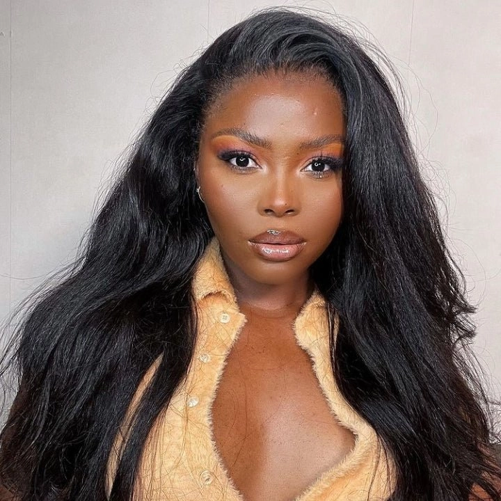 Geeta Kinky Straight Hair 4x4 Lace Closure Wig 100% Virgin Human Hair Wig
