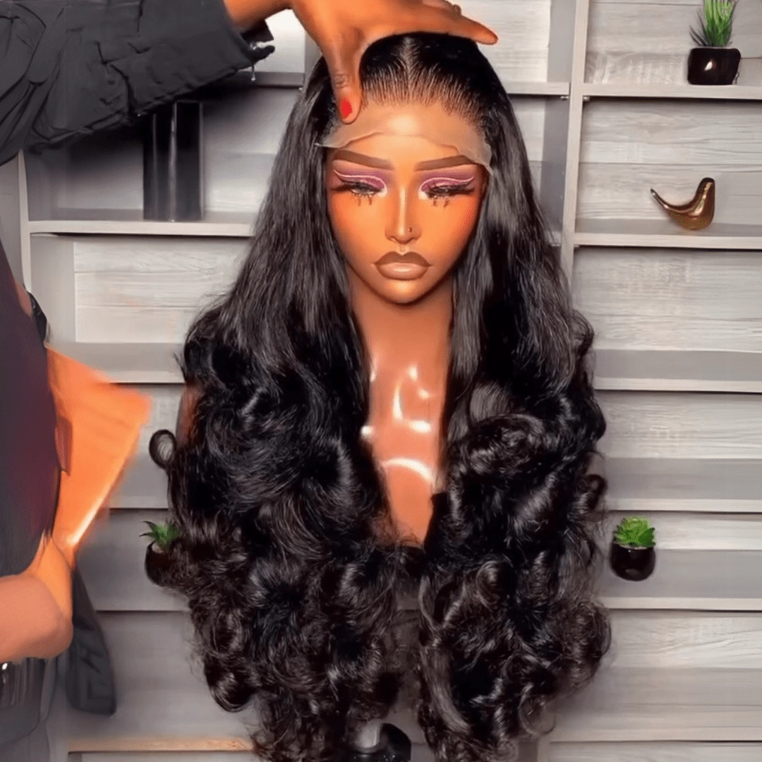 Geeta Luxury 300% Density Raw Glueless Wig Bouncy Wave 13x4 Lace Front Human Hair Wigs For Women