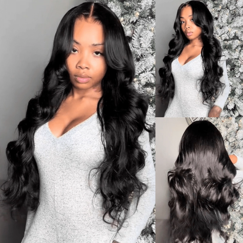 Geeta Pre-Cut HD Lace Put On And Go Glueless Wig 13x4 Loose Body Wave Lace Front Wigs with Curtain Bangs 180% Density