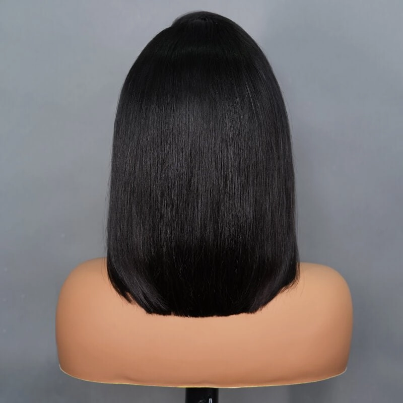 Geeta Short Straight Human Hair Wigs Glueless C-shaped Side Part Bob Wigs Flash Sale