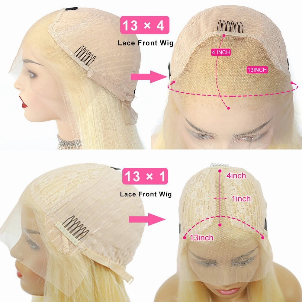 Geeta Straight Hair 613 Blonde Frontal Wig 13x4 HD Lace Front Human Hair Wigs Pre Plucked Hairline