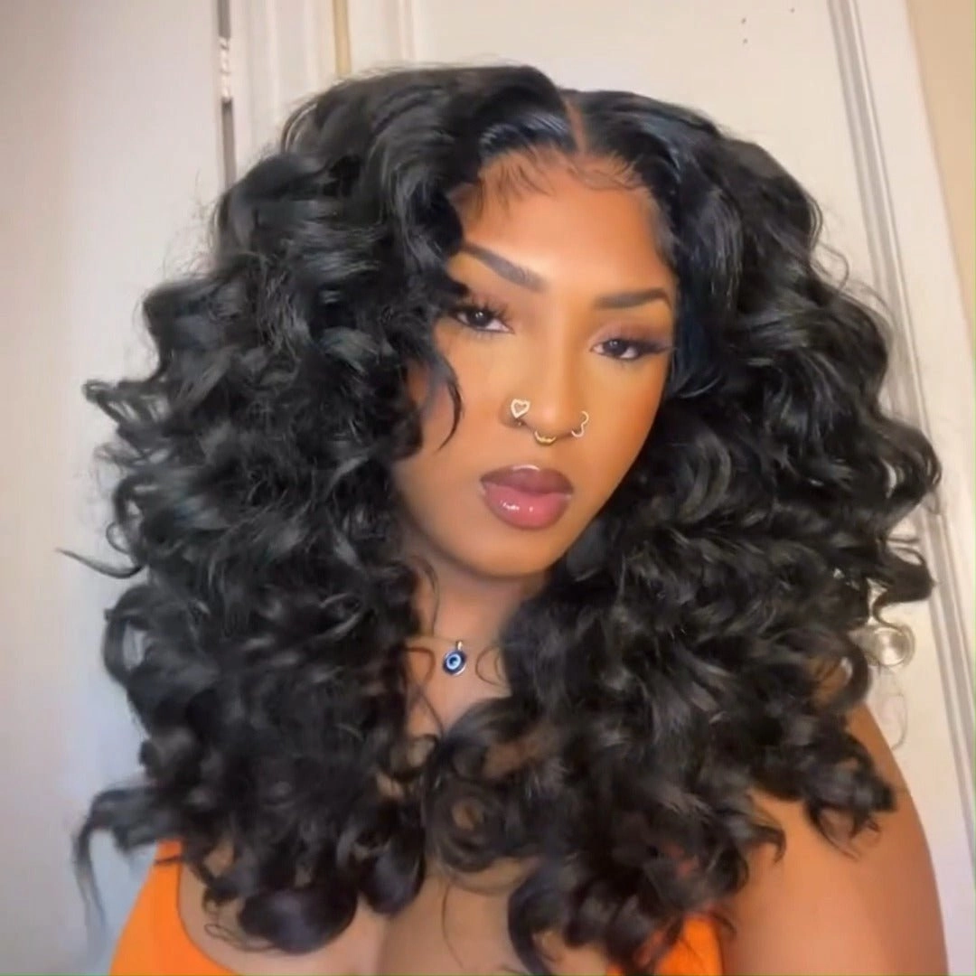Geeta Wand Curl Invisi Drawstring Wig 13x4 Lace Front Glueless Wigs Pre Blached Human Hair Wigs