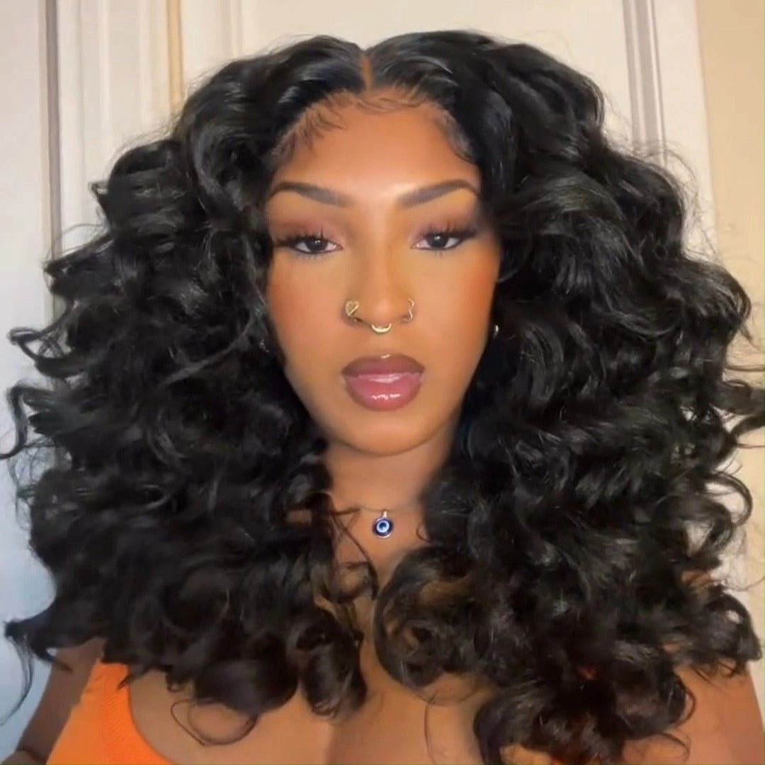 Geeta Wand Curl Invisi Drawstring Wig 13x4 Lace Front Glueless Wigs Pre Blached Human Hair Wigs