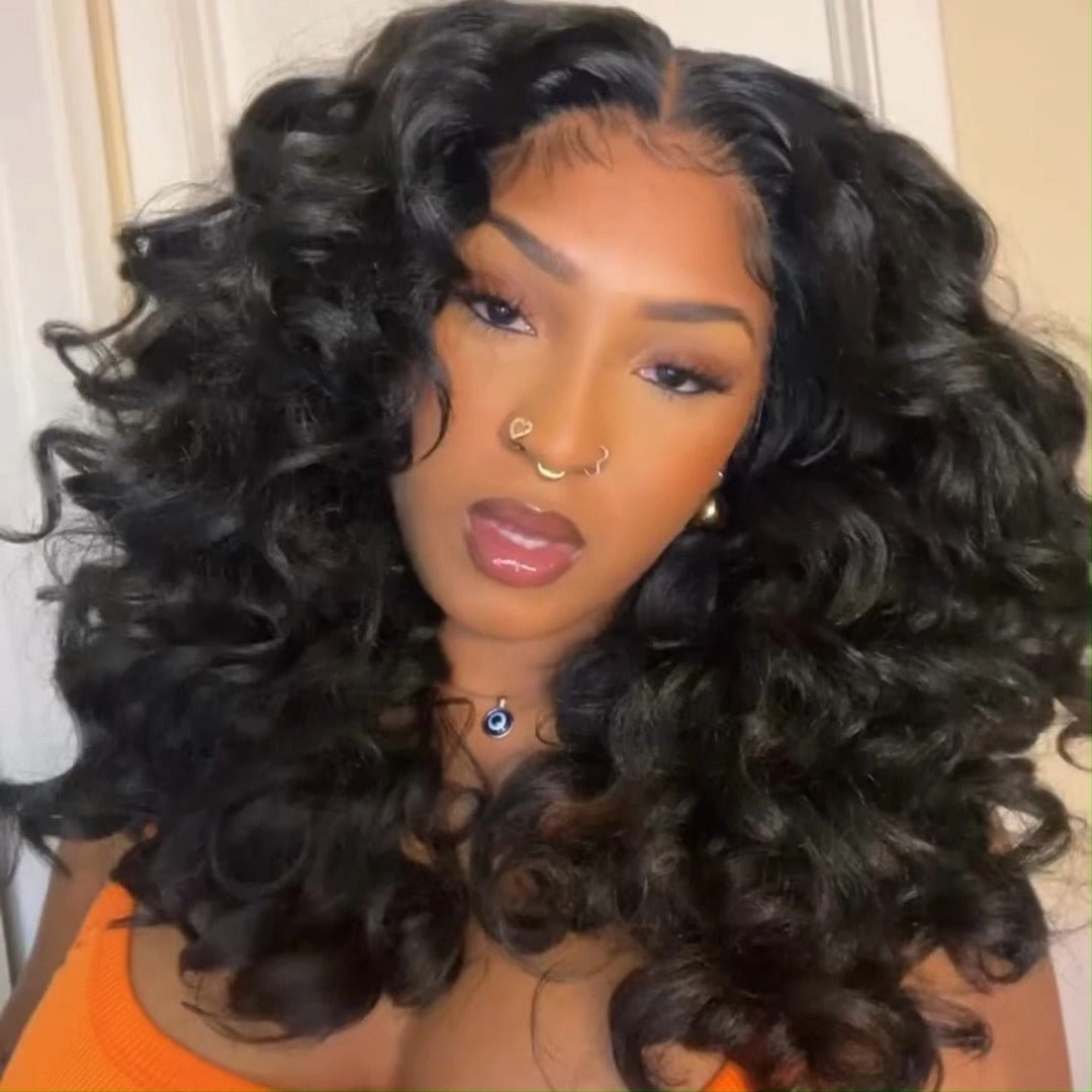 Geeta Wand Curl Invisi Drawstring Wig 13x4 Lace Front Glueless Wigs Pre Blached Human Hair Wigs