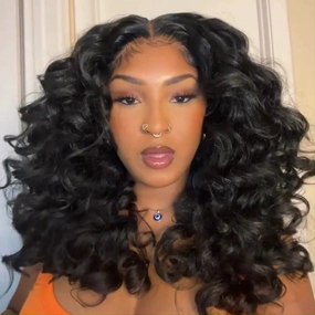 Geeta Wand Curl Invisi Drawstring Wig 13x4 Lace Front Glueless Wigs Pre Blached Human Hair Wigs