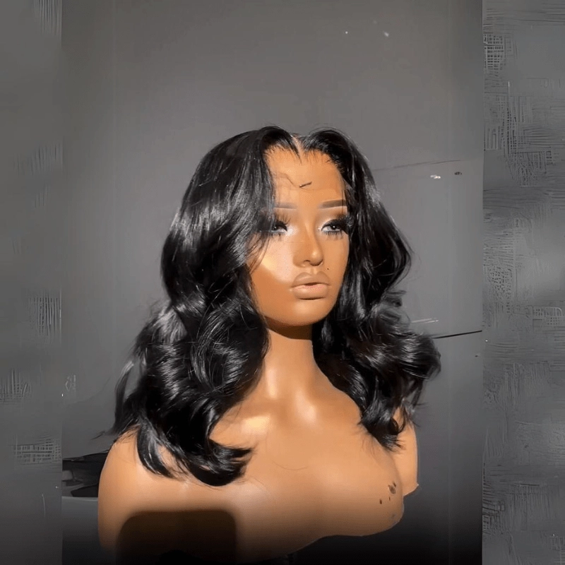 Geeta Wear And Go Glueless Human Hair Bob Wig Brazilian Body Ocean Wave 13x4 Lace Front Pre Plucked Human Wigs