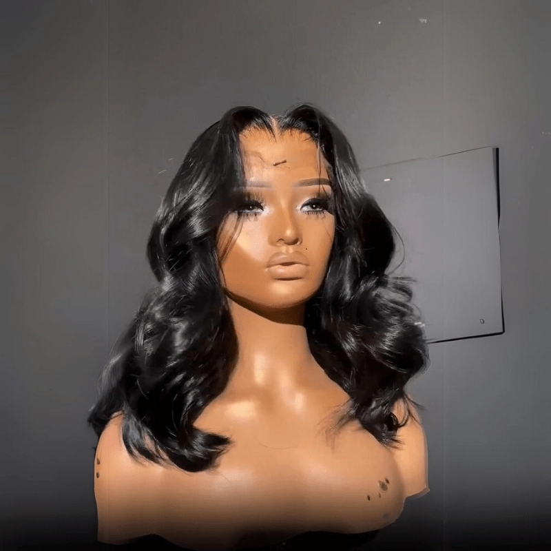 Geeta Wear And Go Glueless Human Hair Bob Wig Brazilian Body Ocean Wave 13x4 Lace Front Pre Plucked Human Wigs