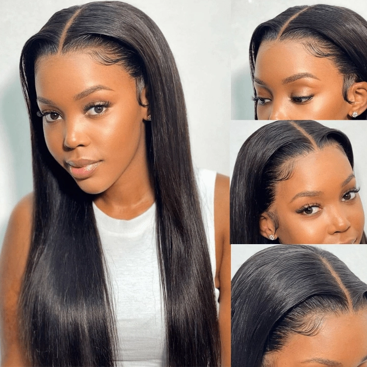 Geetahair Upgrade HD Lace Straight Wig Crystal Clear Lace Human Hair Wigs With Pre Plucked Natural Hairline