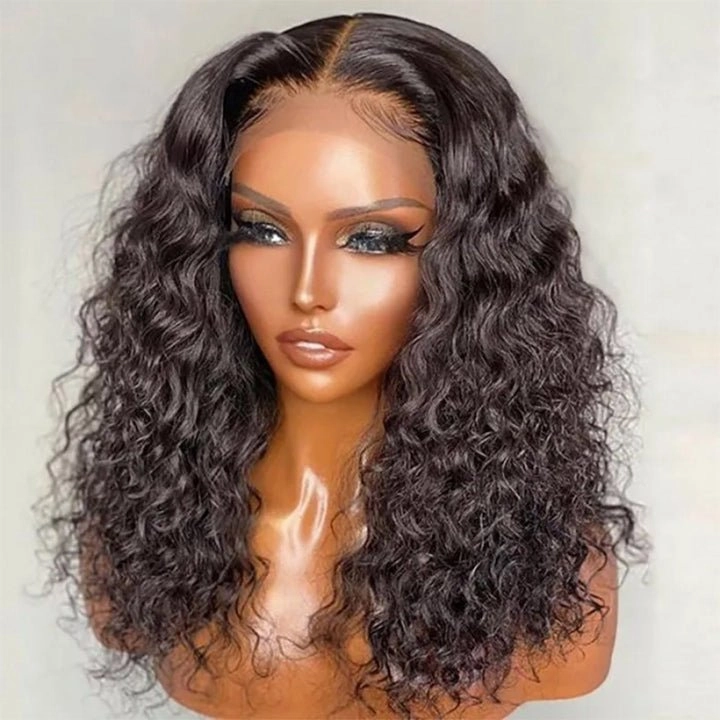 Geetahair Upgrade HD Lace Water Wave Bob Wig Crystal Clear Lace Human Hair Bob Wigs With Baby Hair