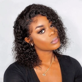 Geetahair Upgrade HD Lace Water Wave Bob Wig Crystal Clear Lace Human Hair Bob Wigs With Baby Hair