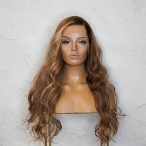 GEMIMA Ombre Brown Human Hair Lace Front Wig
