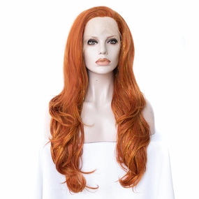 Ginger Blonde Synthetic Lace Front Wig With Tinsel Hair