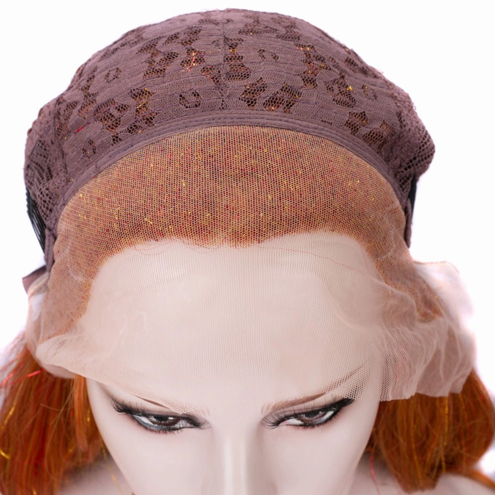 Ginger Blonde Synthetic Lace Front Wig With Tinsel Hair