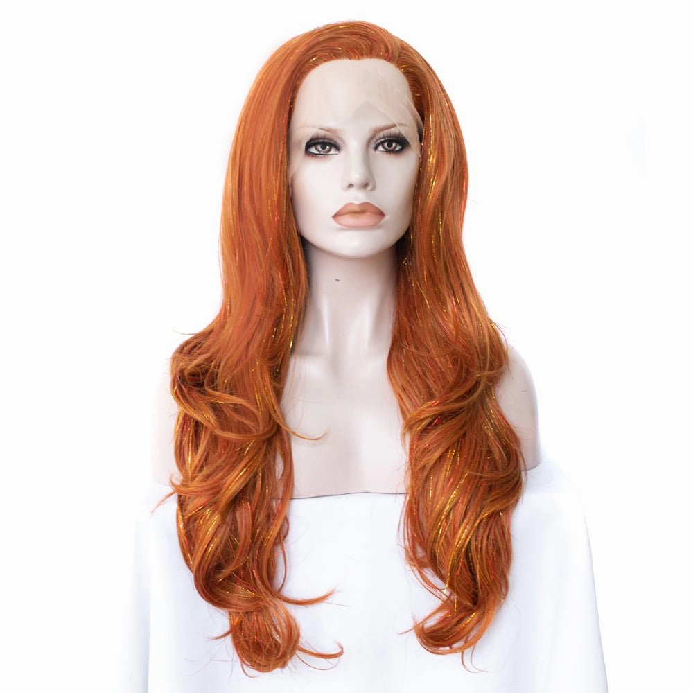 Ginger Blonde Synthetic Lace Front Wig With Tinsel Hair