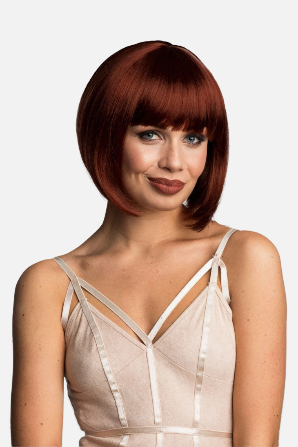 Ginger/Copper red bob wig, Inverted / A-Line style: Jacqueline