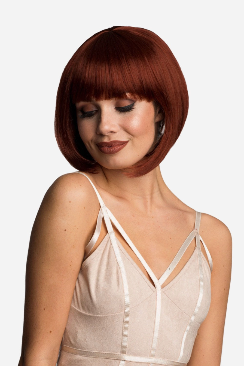 Ginger/Copper red bob wig, Inverted / A-Line style: Jacqueline