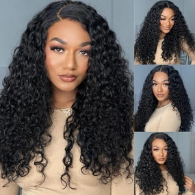 Glueless 13x4/6x4.5 Curly Pre Cut HD Transaparent Lace 100% Virgin Human Hair Wigs With Breathable Wear & Go Pre Plucked Hairline Cap Air Wig-Geeta Hair