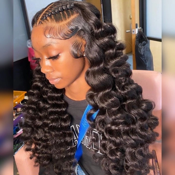 Glueless 13x4/6x4.5 Loose Deep Wave Pre Cut HD Transaparent Lace 100% Virgin Human Hair Wigs With Breathable Wear & Go Pre Plucked Hairline Cap Air Wig-Geeta Hair