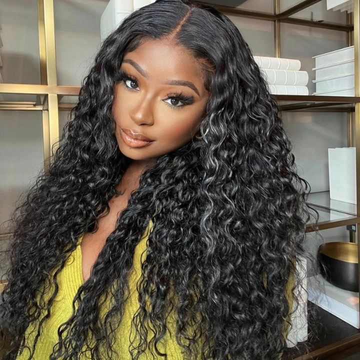 Glueless 13x4/6x4.5 Water Wave Pre Cut HD Transaparent Lace Human Hair Wigs With Breathable Cap Air Wig-Geeta Hair