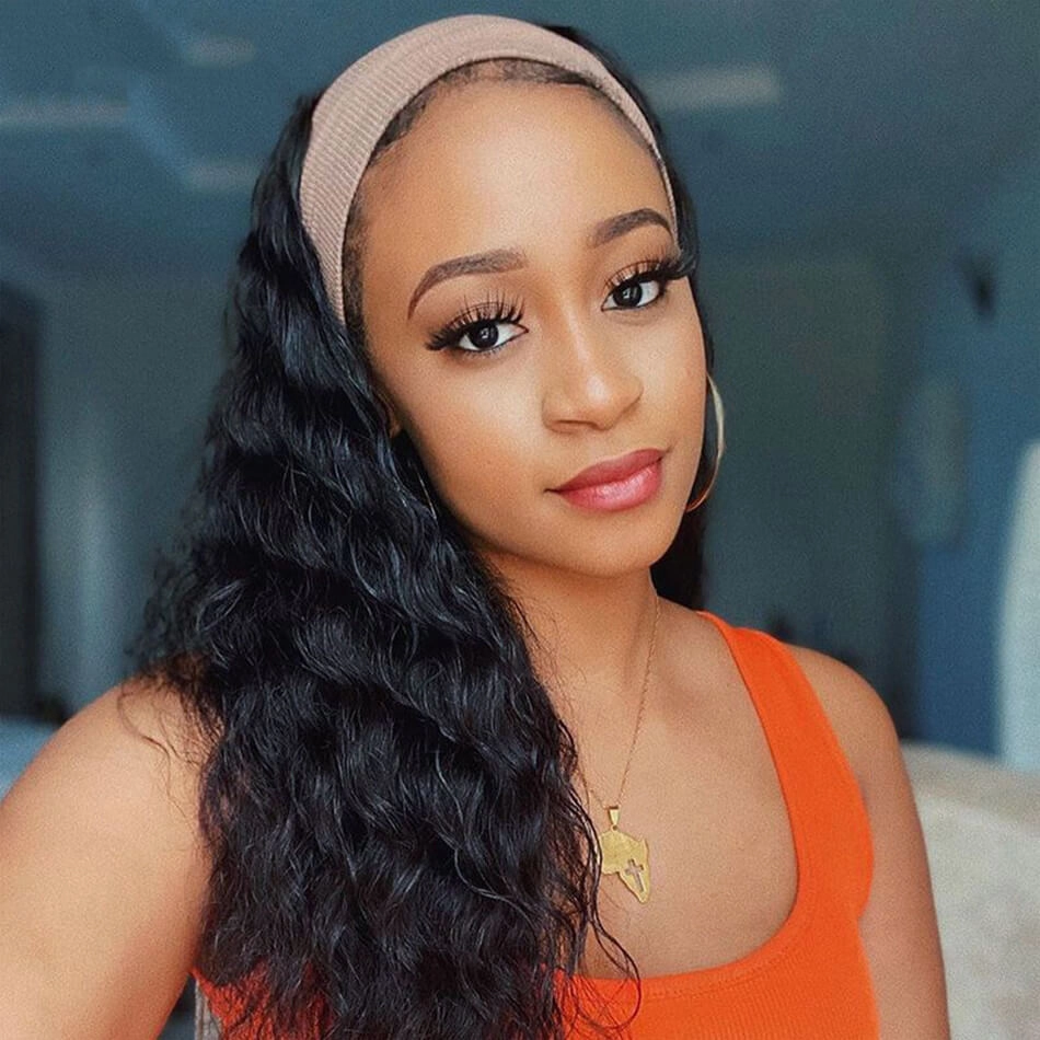 Glueless Loose Deep Wave Headband Human Hair Wig Beginner Friendly-Geeta Hair