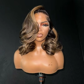Glueless Luxury Wigs Layers Bob Body Wave Honey Blonde 13x4 Lace Front Wig HD Lace Human Hair Wigs
