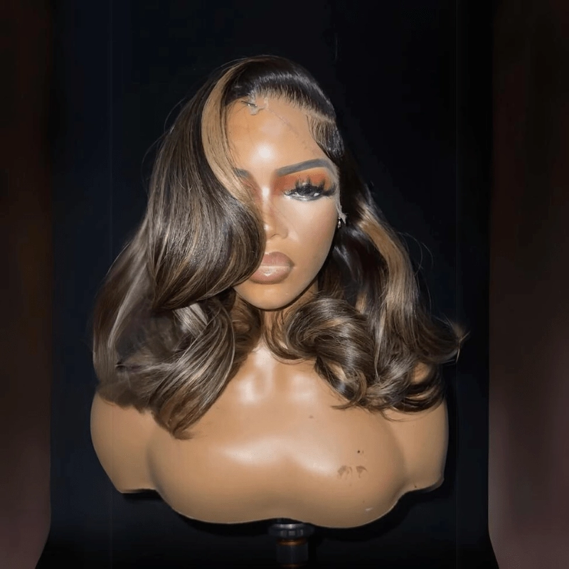 Glueless Luxury Wigs Layers Bob Body Wave Honey Blonde 13x4 Lace Front Wig HD Lace Human Hair Wigs