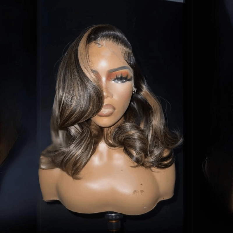 Glueless Luxury Wigs Layers Bob Body Wave Honey Blonde 13x4 Lace Front Wig HD Lace Human Hair Wigs