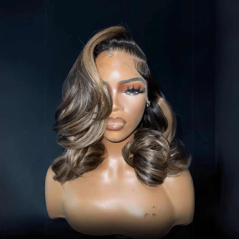 Glueless Luxury Wigs Layers Bob Body Wave Honey Blonde 13x4 Lace Front Wig HD Lace Human Hair Wigs
